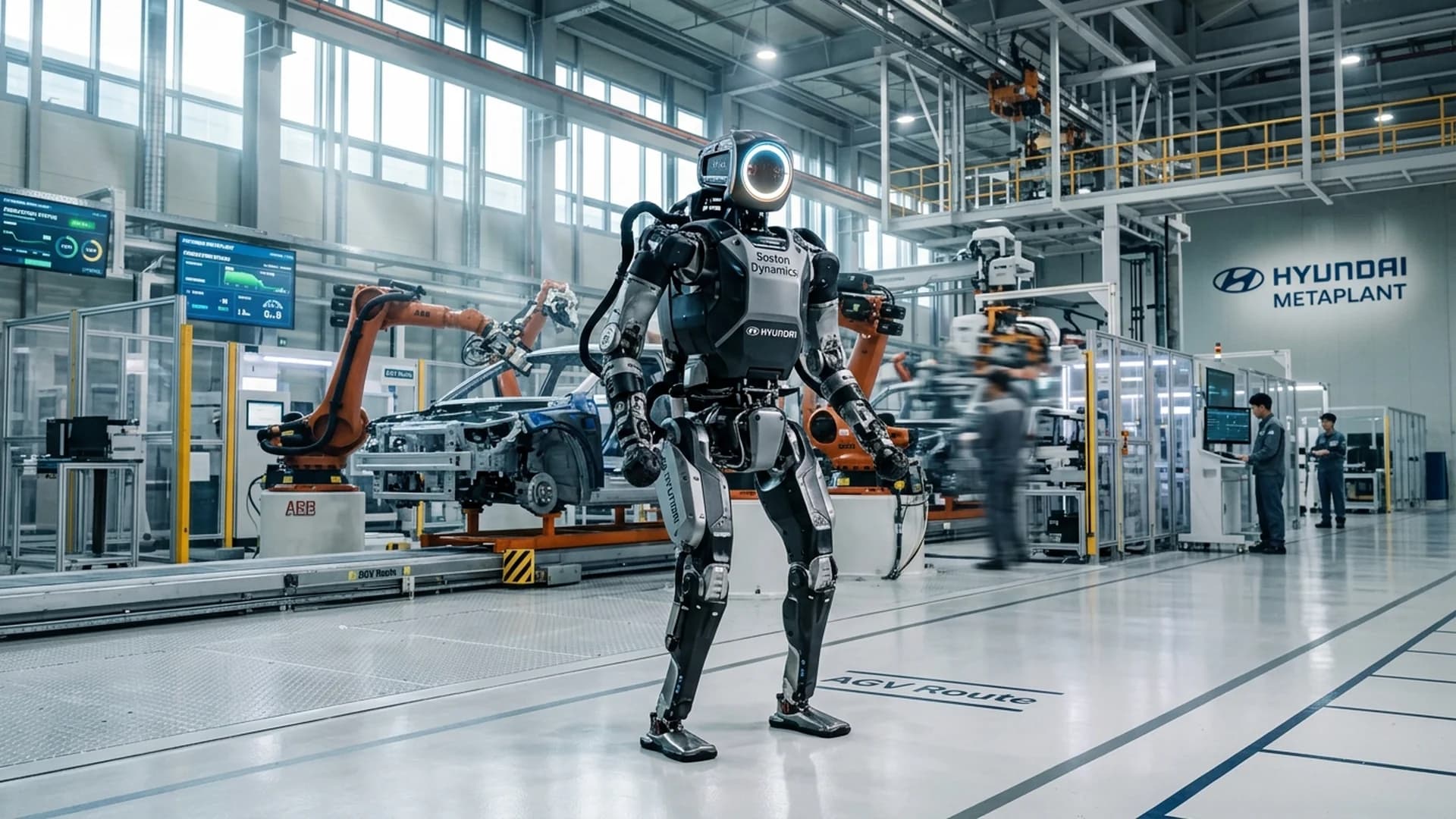 Boston Dynamics has started training Atlas inside a Hyundai factory environment. Hyundai plans an initial deployment of 25,000 Atlas robots across its global plants.